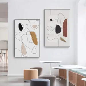 Minimalist Abstract Shape and Line Wall Art Fine Art Canvas Prints Art For Modern Apartment Living Room Bedroom Foyer Art Decor