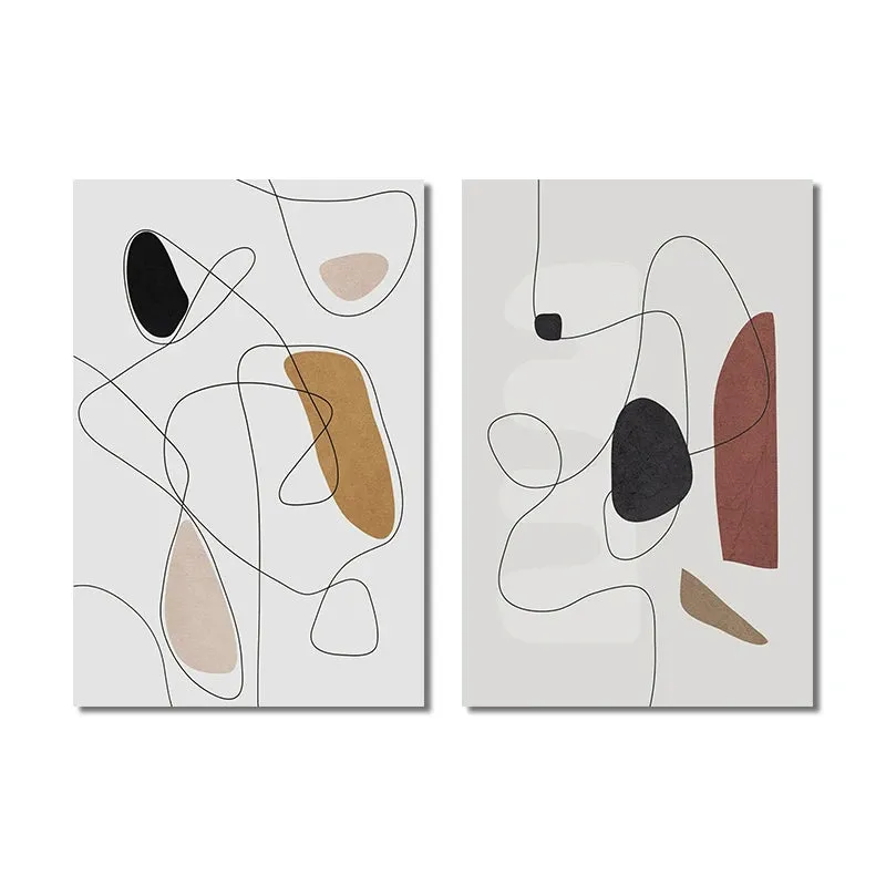 Minimalist Abstract Shape and Line Wall Art Fine Art Canvas Prints Art For Modern Apartment Living Room Bedroom Foyer Art Decor