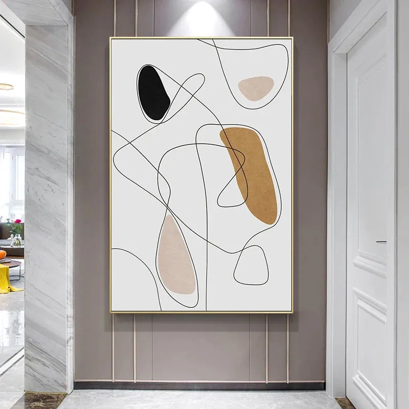 Minimalist Abstract Shape and Line Wall Art Fine Art Canvas Prints Art For Modern Apartment Living Room Bedroom Foyer Art Decor