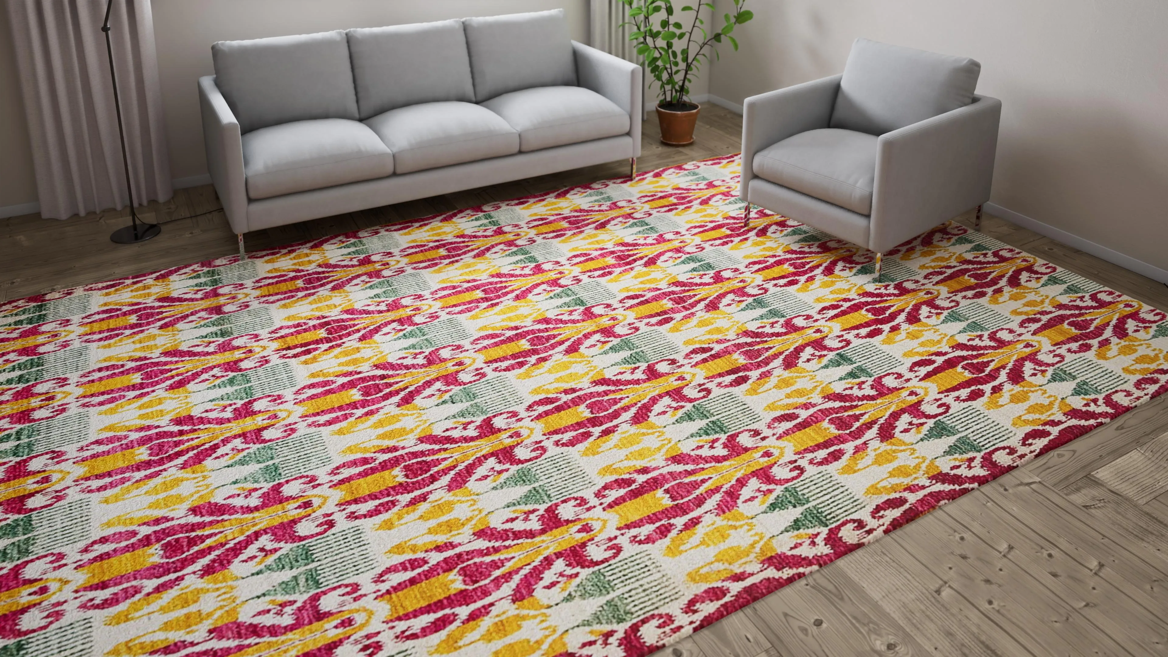 Multicolored Transitional Wool Rug - 9'10" x 14'5"