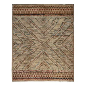 Multicolored Zameen Modern Wool Rug - 12'6" x 15'1"