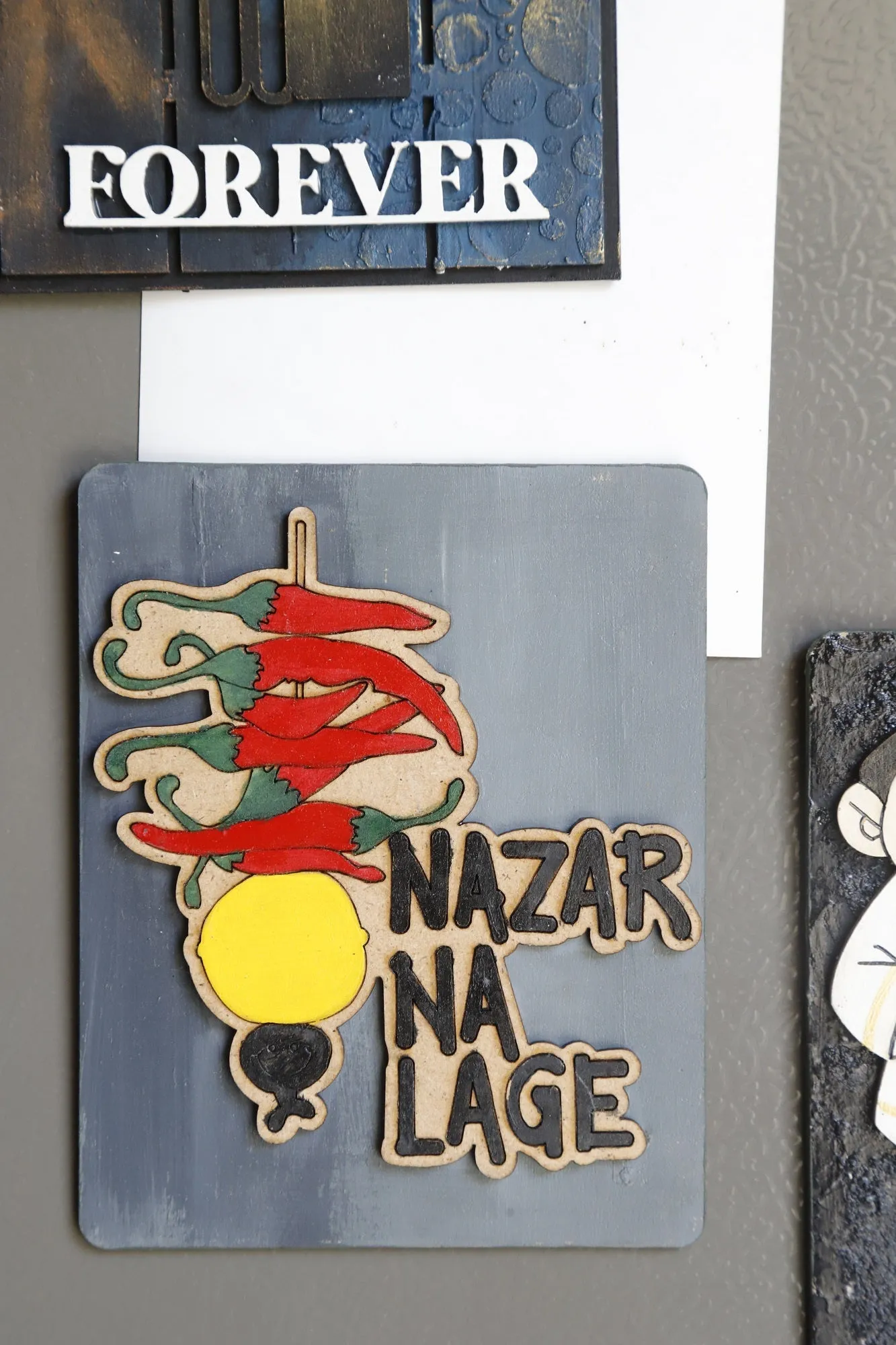 Nazar Na Lage Hand-Painted Fridge Magnet