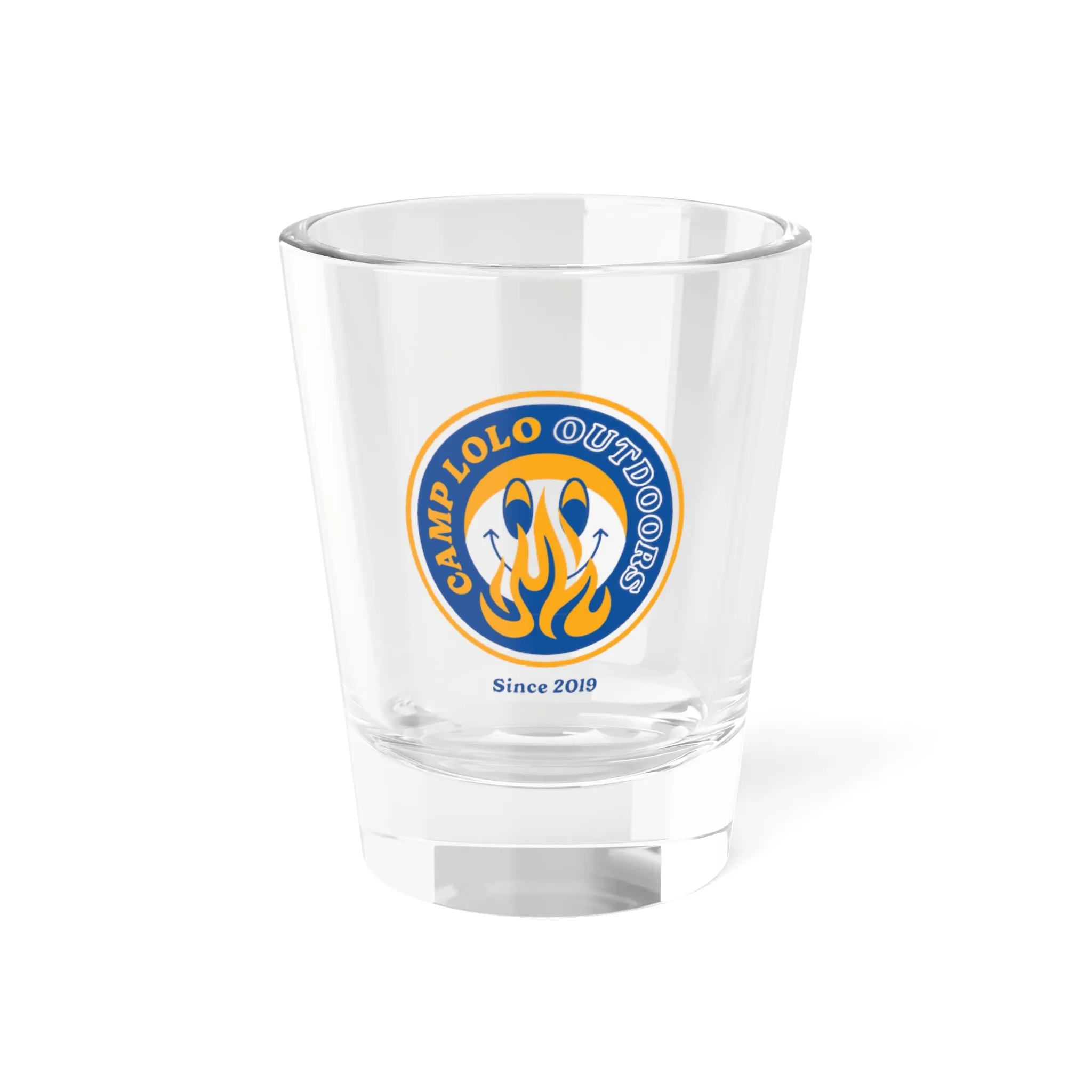 Old School Happy Camper Shot Glass, 1.5oz