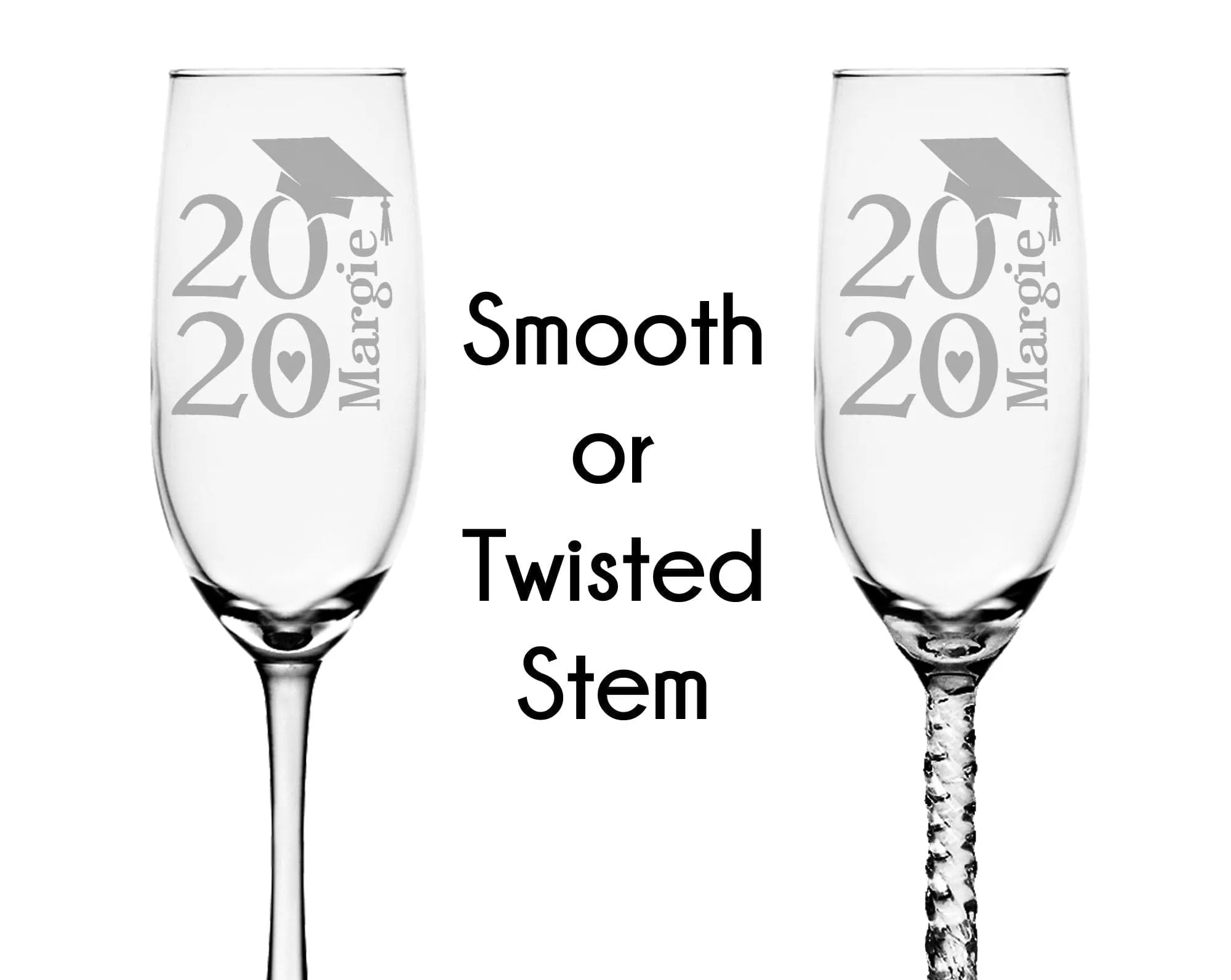 ONE College Graduation Gifts Champagne Glass Class of 2020 Masters Bachelors Graduate Degree Wine Personalized Drinkware Celebration Toast