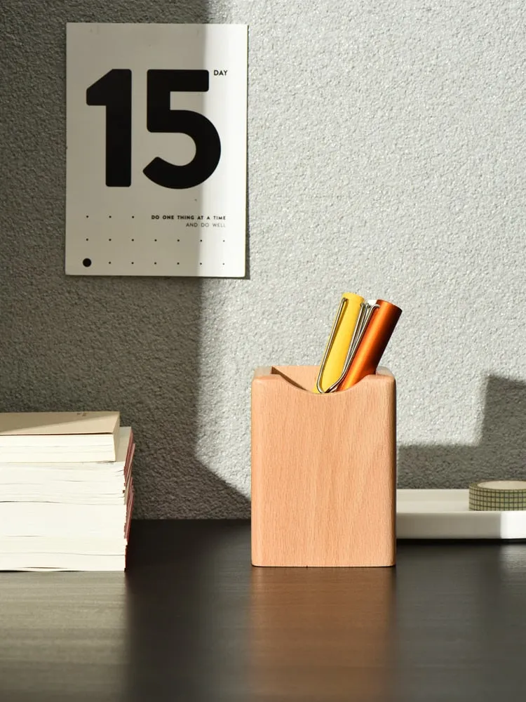 Penthouse Wood Desk Organizer Box