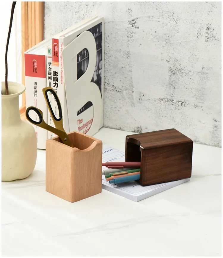 Penthouse Wood Desk Organizer Box