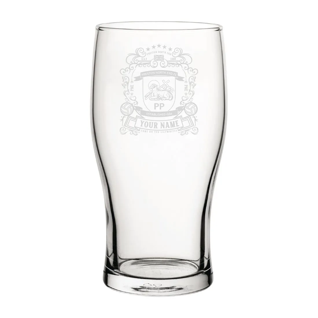 Preston North End Coat Of Arms Custom Pint Glass