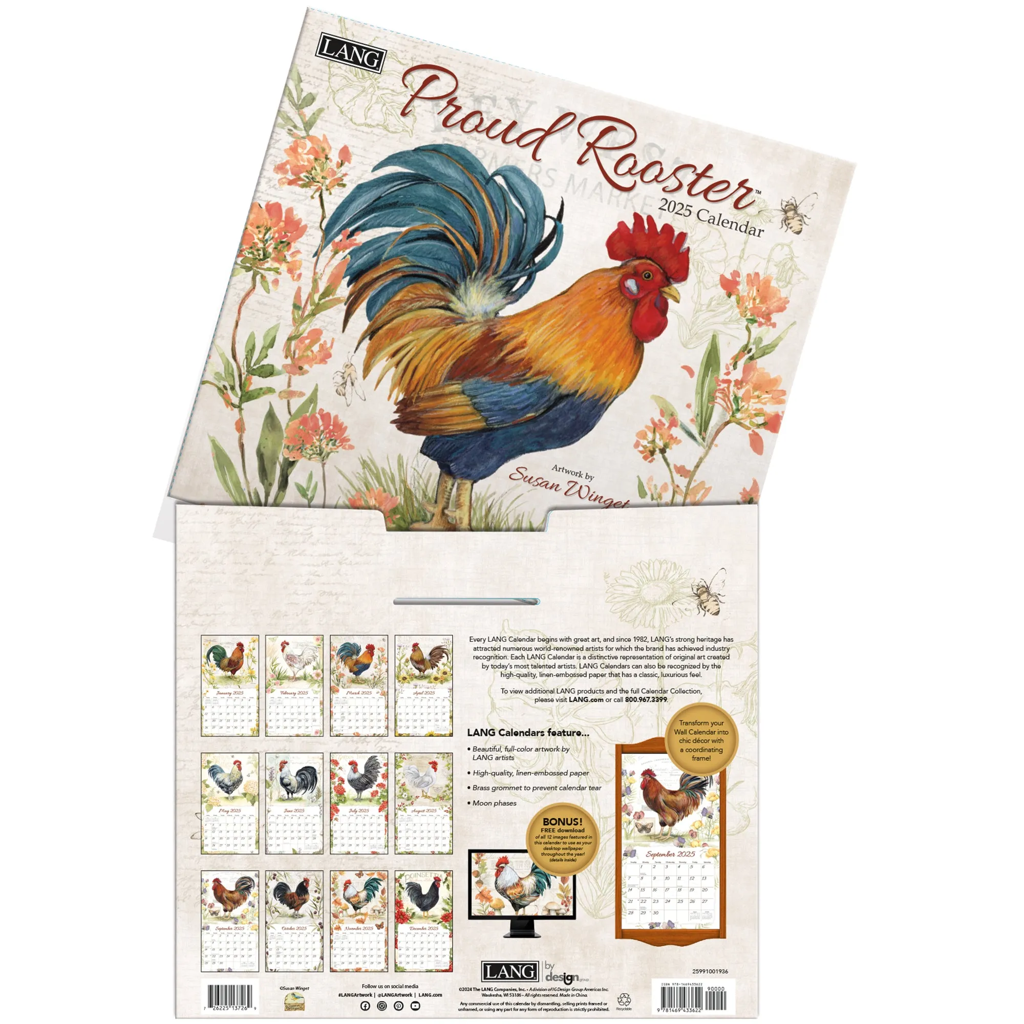 Proud Rooster 2025 | Wall Calendar