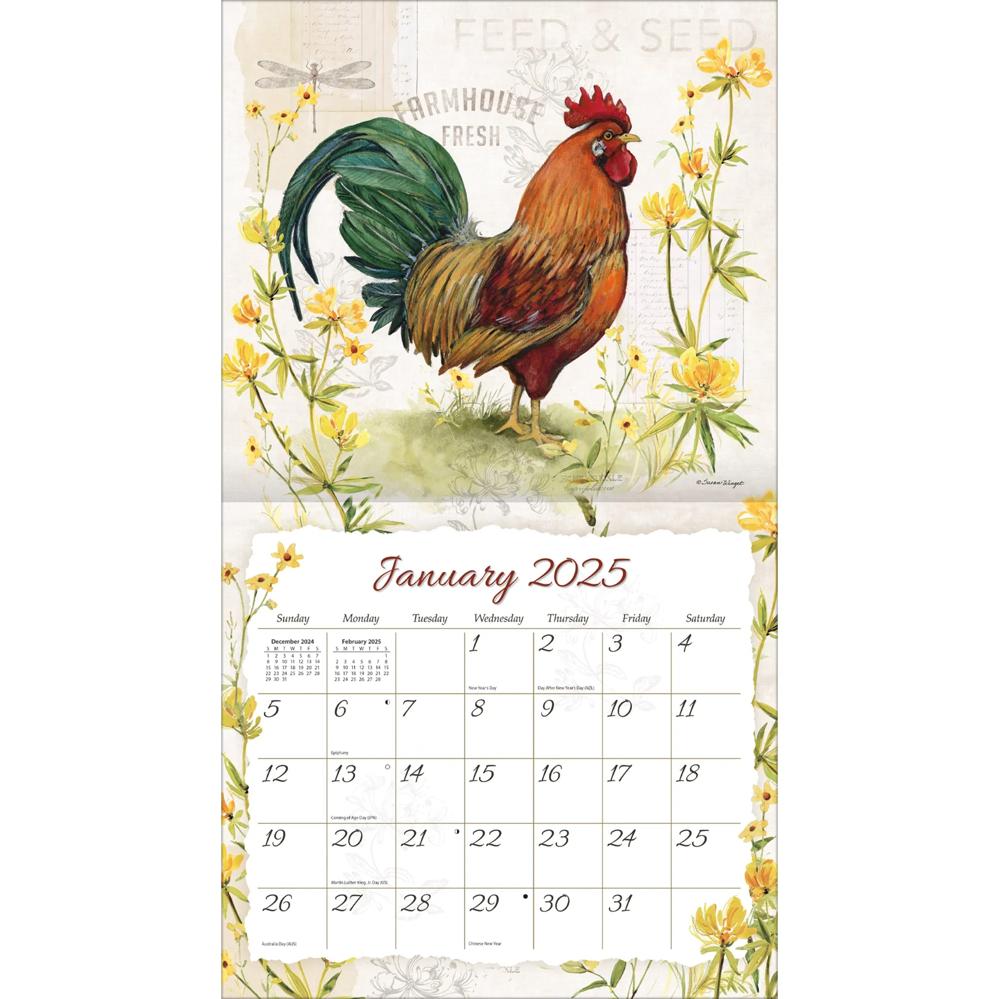 Proud Rooster 2025 | Wall Calendar