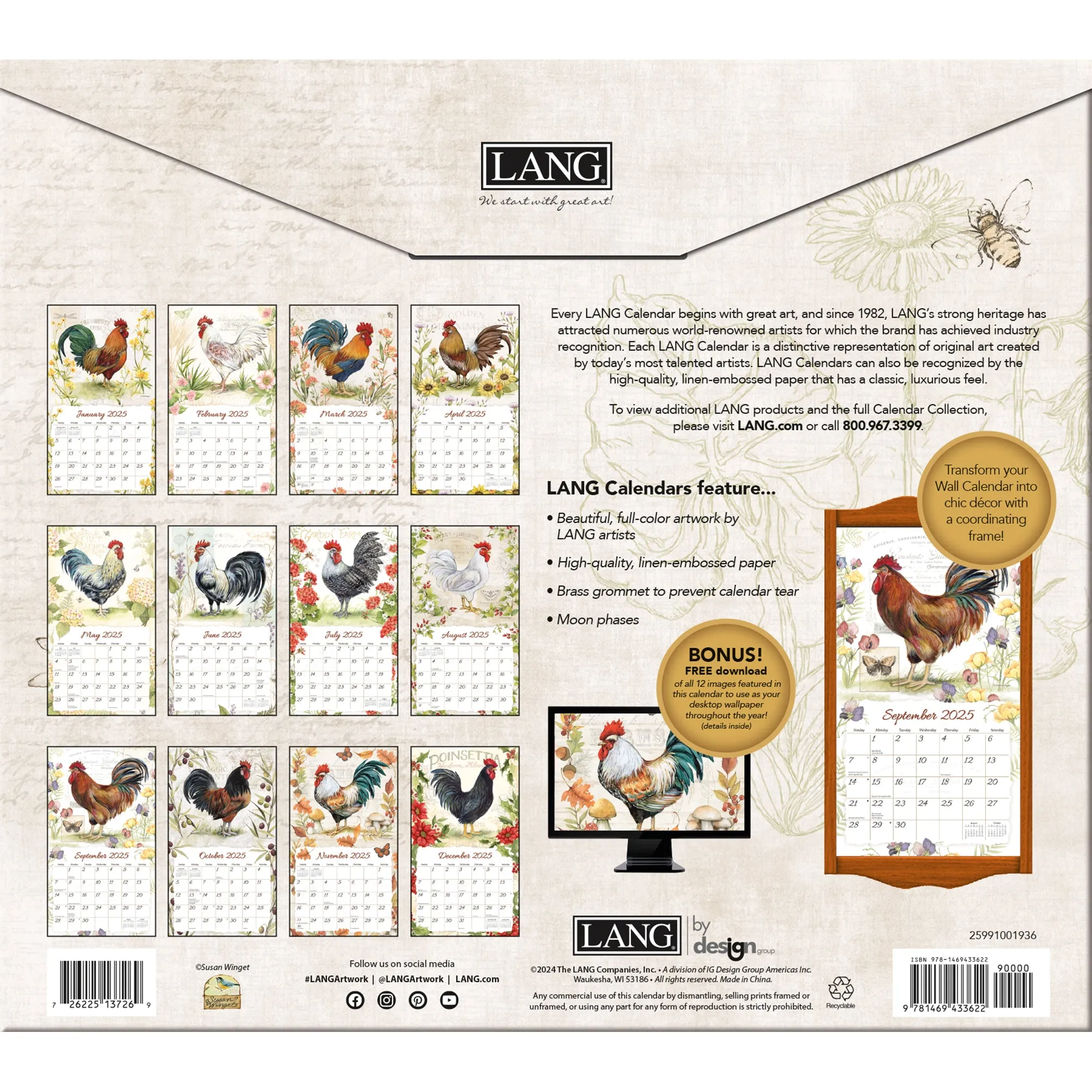 Proud Rooster 2025 | Wall Calendar