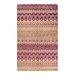 Purple Modern Wool Rug - 6'2" x 9'10"