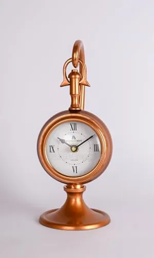 ROCKHOPPER Hanging Metal Suspended Handmade Tabletop Clock, Desk top Decor, Home Decor, Table Clock, Rosegold Finish