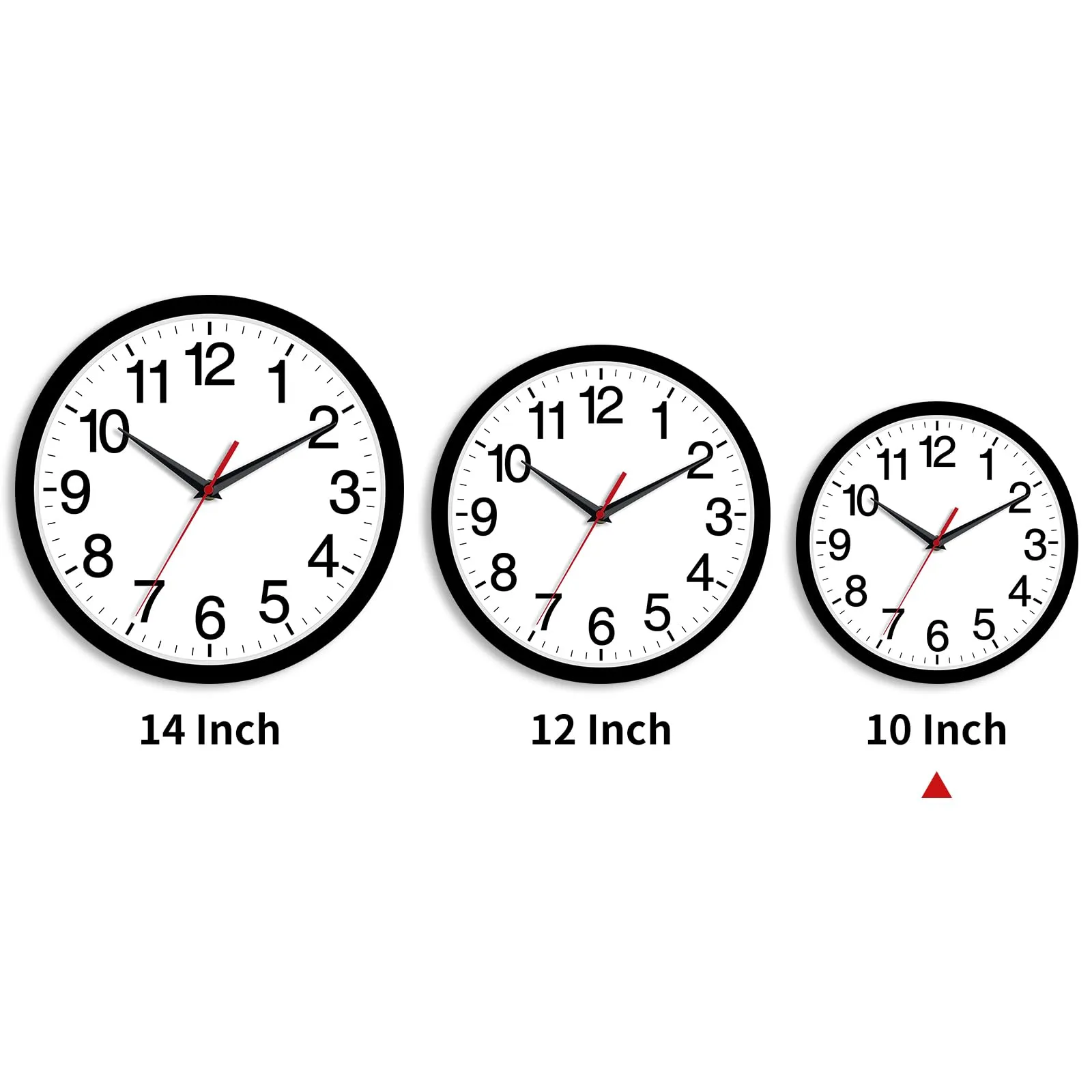 Rohioue Plastic Wall Clock, Modern 10 Inch Battery Operated Wall Clocks, Silent Non Ticking Analog Clock For Living Room, Office, Home, Bedroom, Kitchen, Bathroom(Black)