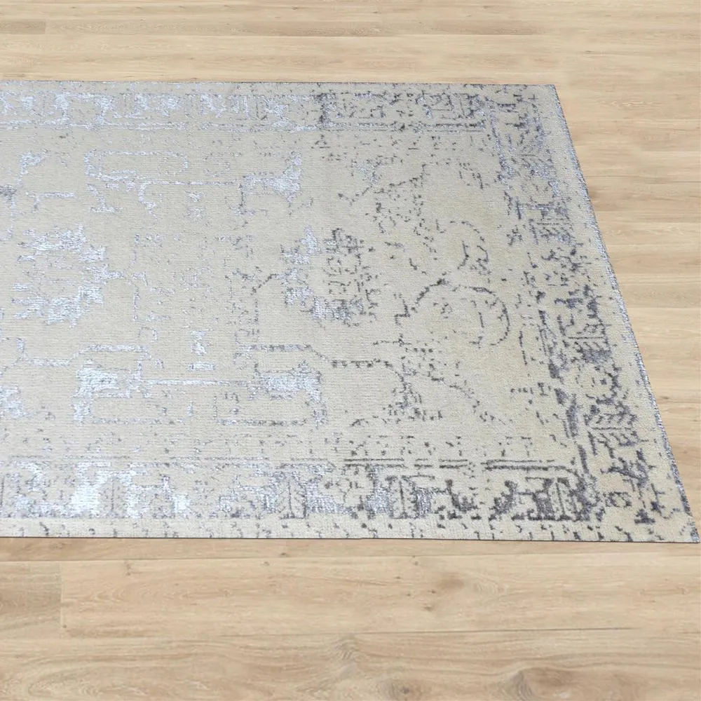 Shilka Cream and Grey Area Rug