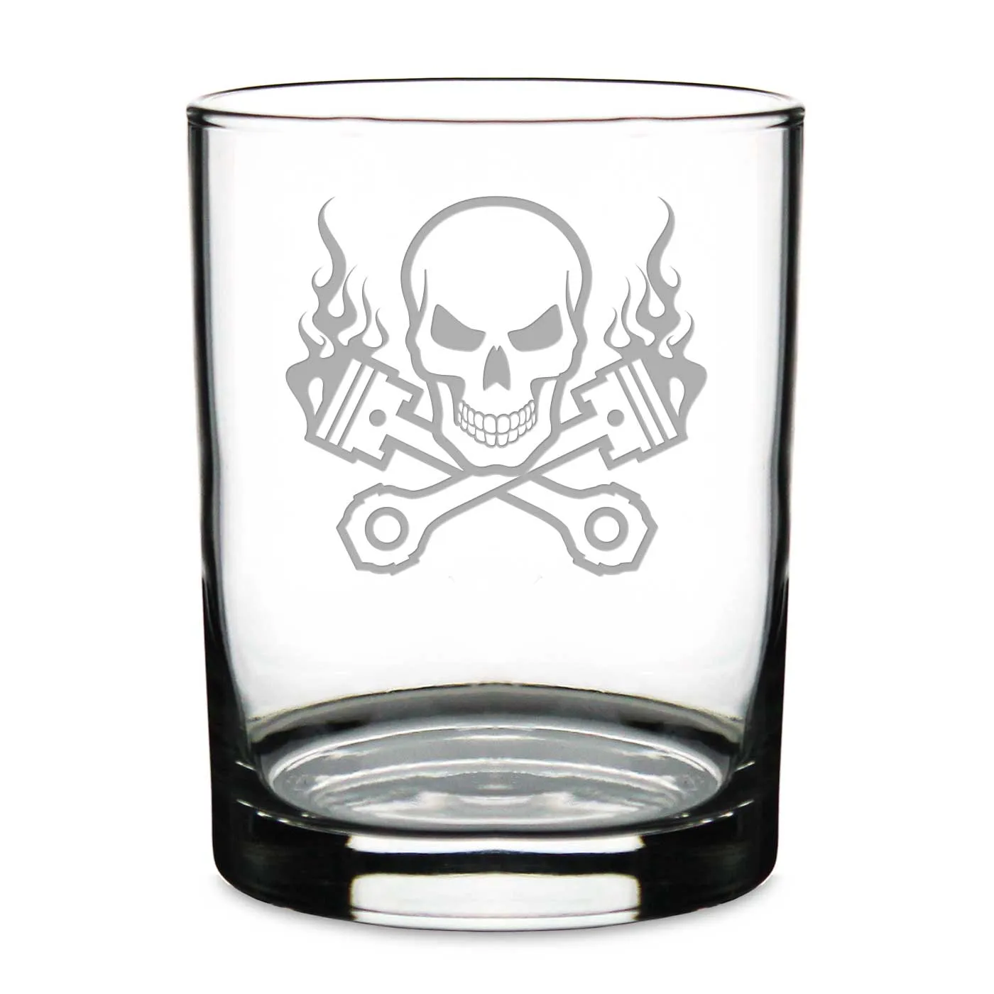 Skull & Pistons Racing Personalized 14 oz. Double Old Fashioned Whiskey Glass