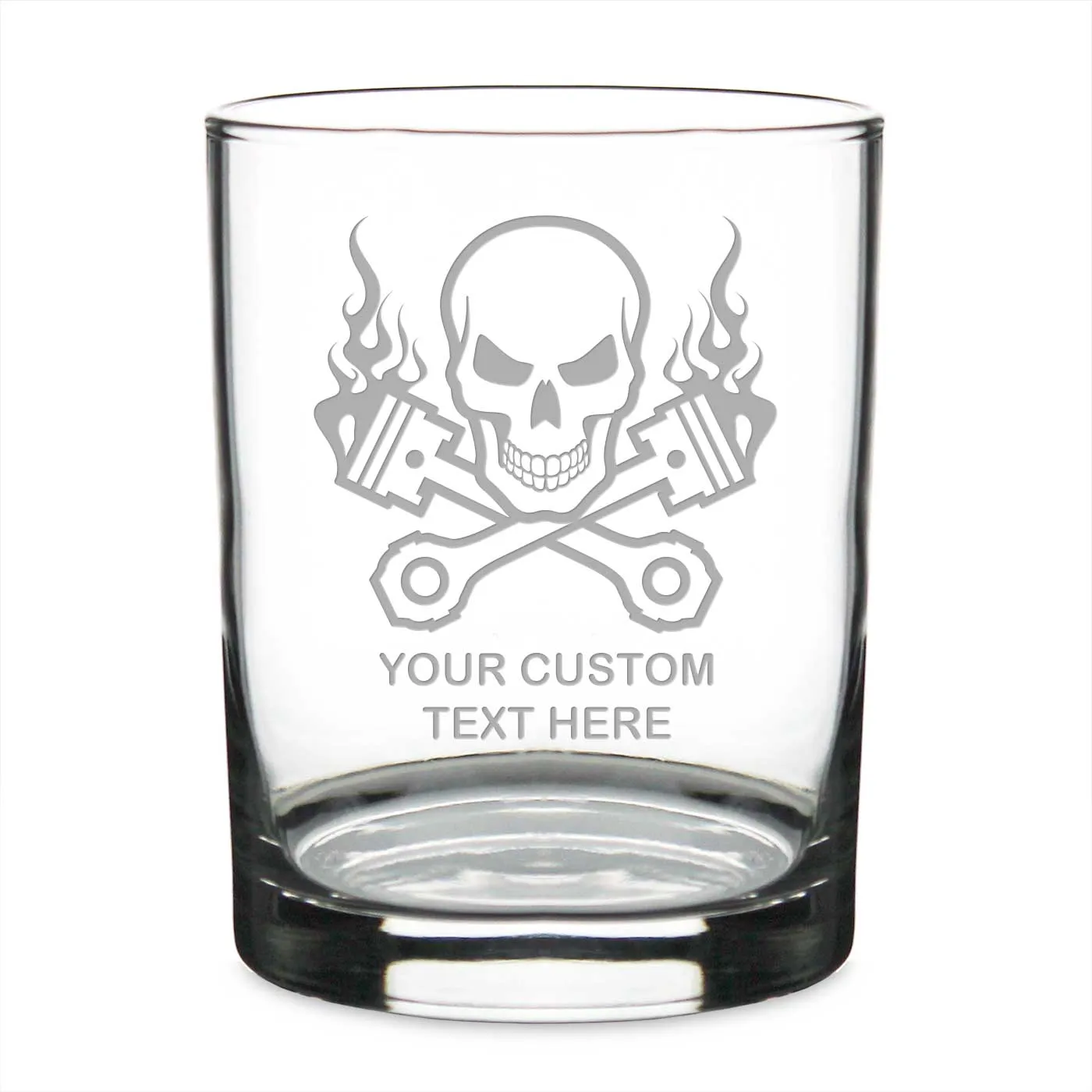 Skull & Pistons Racing Personalized 14 oz. Double Old Fashioned Whiskey Glass