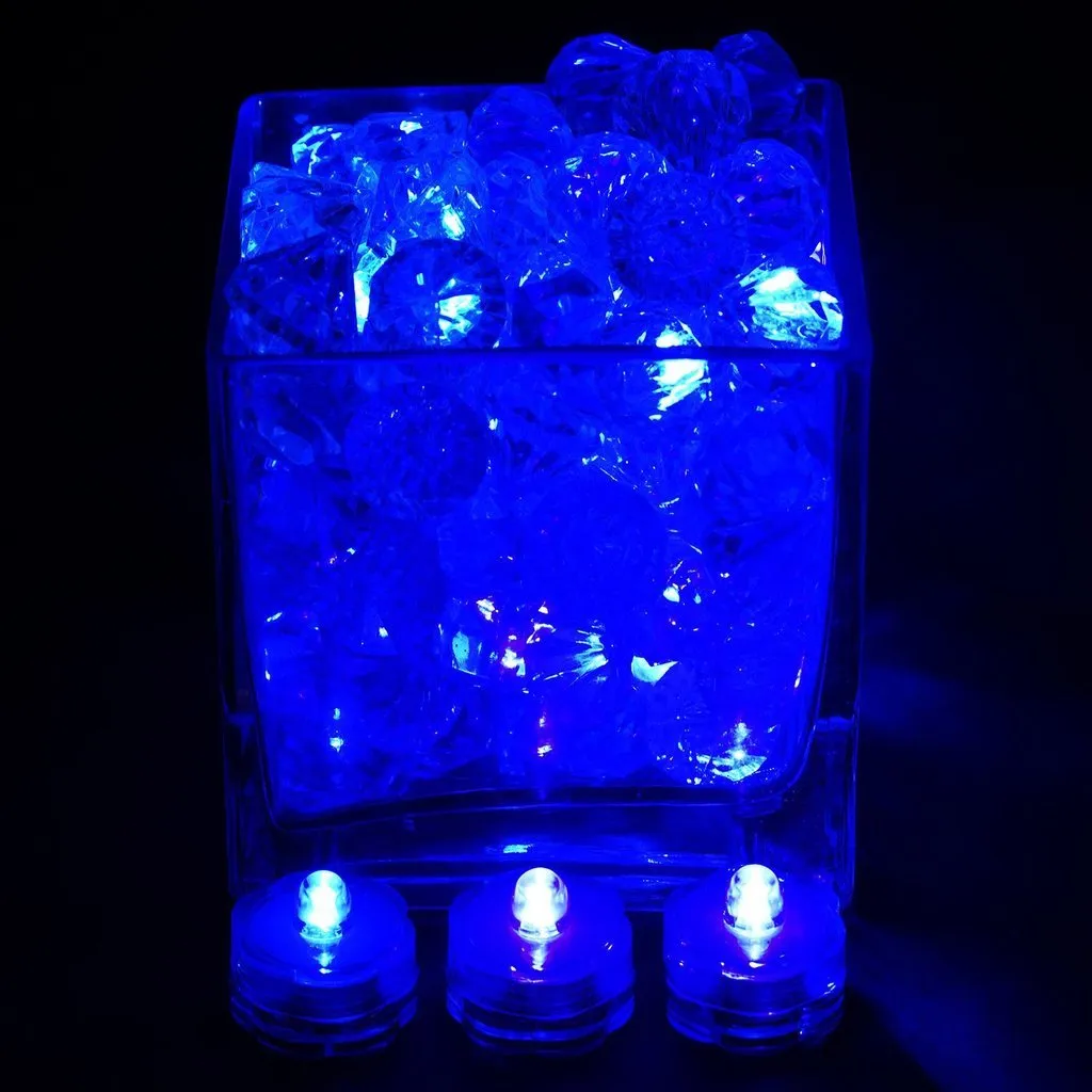 Submersible LED Waterproof Light RGB for Vase Wedding Party Fish Tank - Blue-12pcs