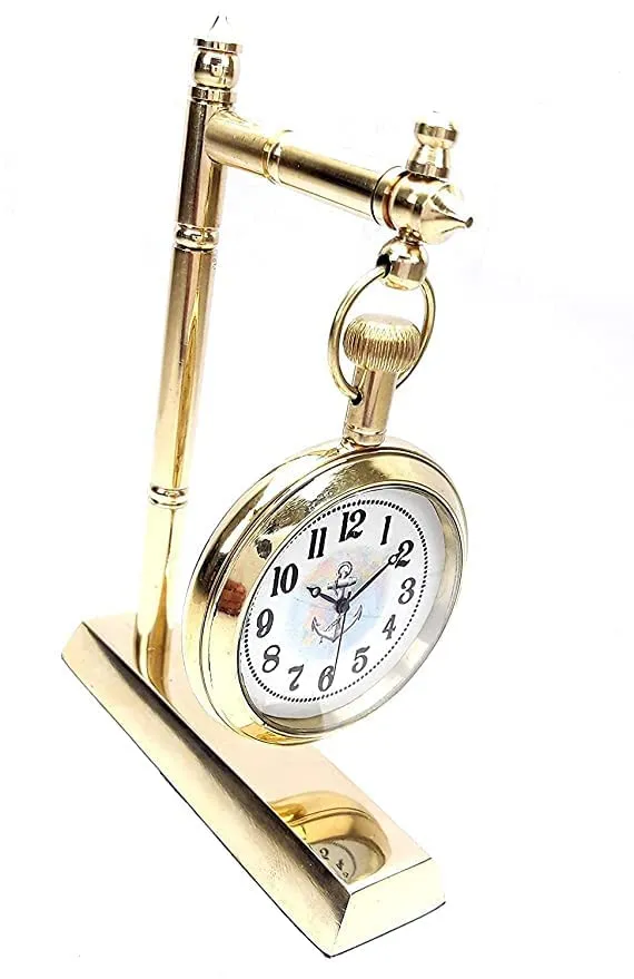 Table Clock with Stand Home Office Decorative Gift Watch Golden