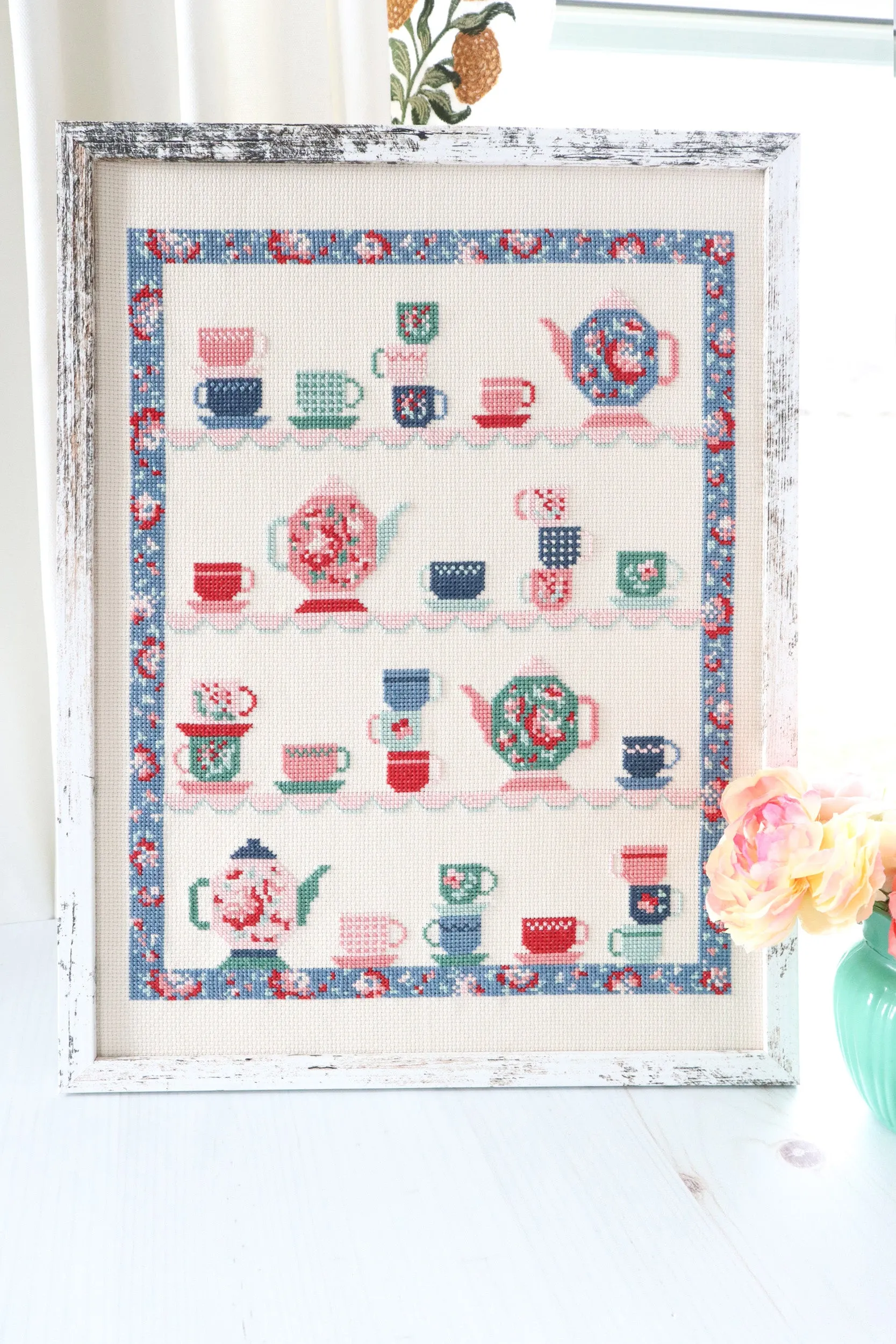 Tea Party Cross Stitch PDF Pattern