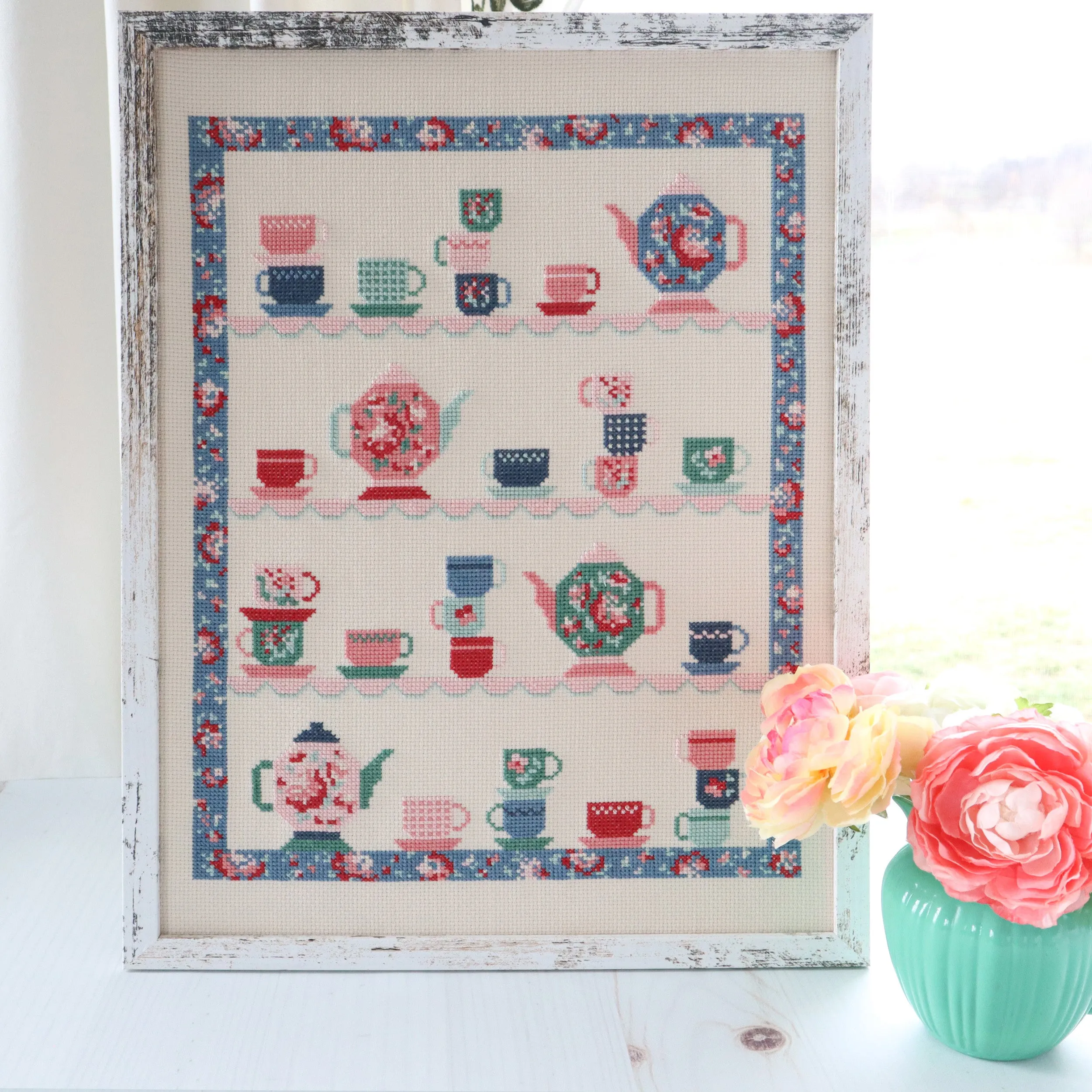 Tea Party Cross Stitch PDF Pattern