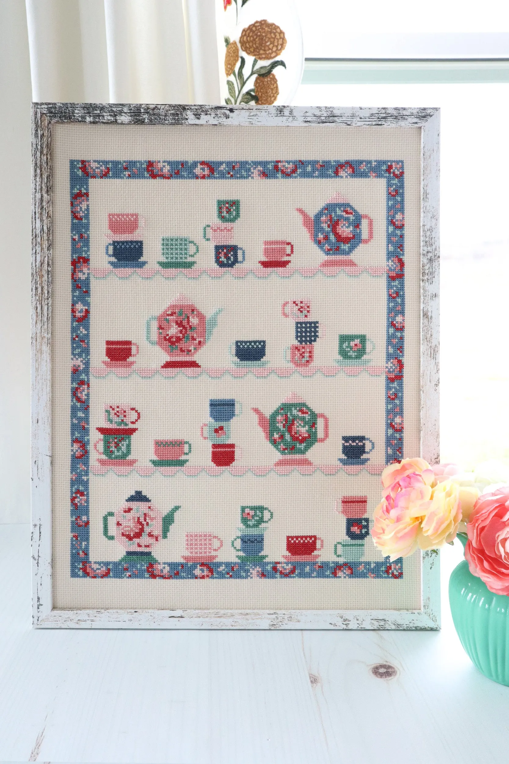 Tea Party Cross Stitch PDF Pattern