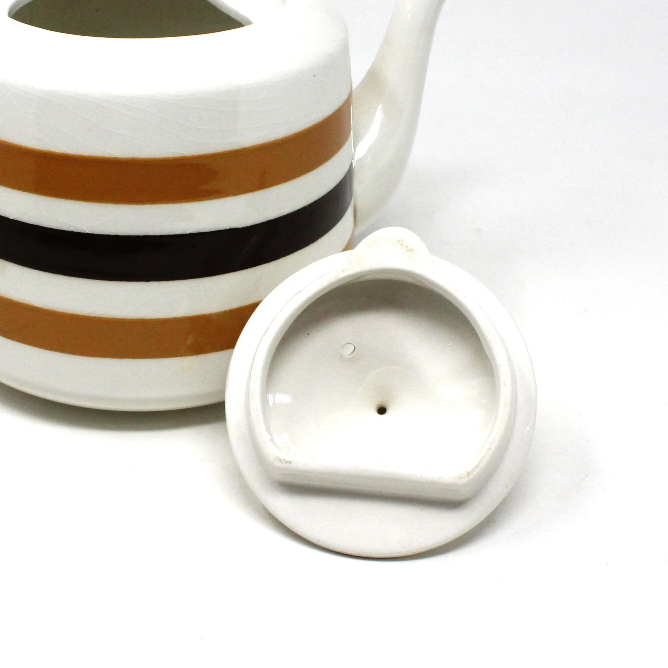 Teapot, Carrigaline, Colleen Striped Teapot, Mid Century Ireland Pottery, Vintage