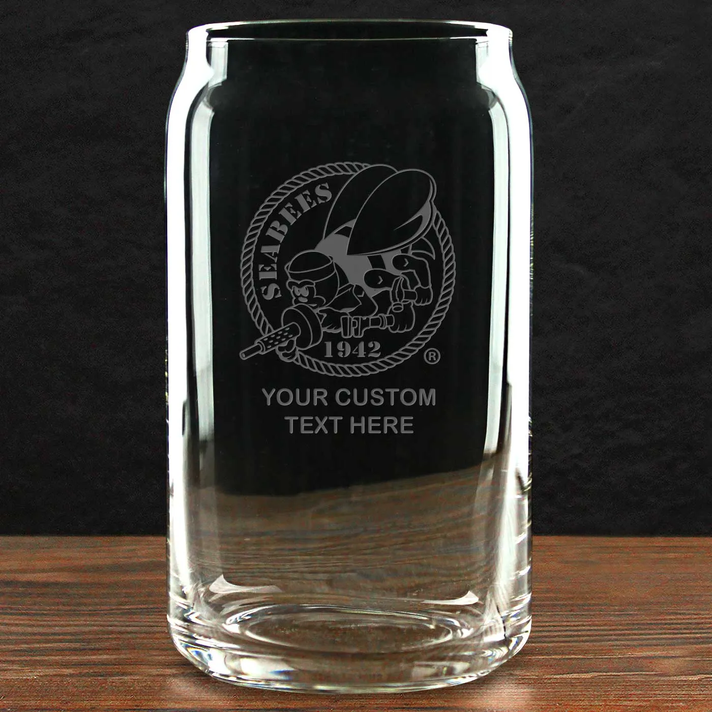 US Navy 'Build Your Glass' Personalized 16 oz Beer Can Glass