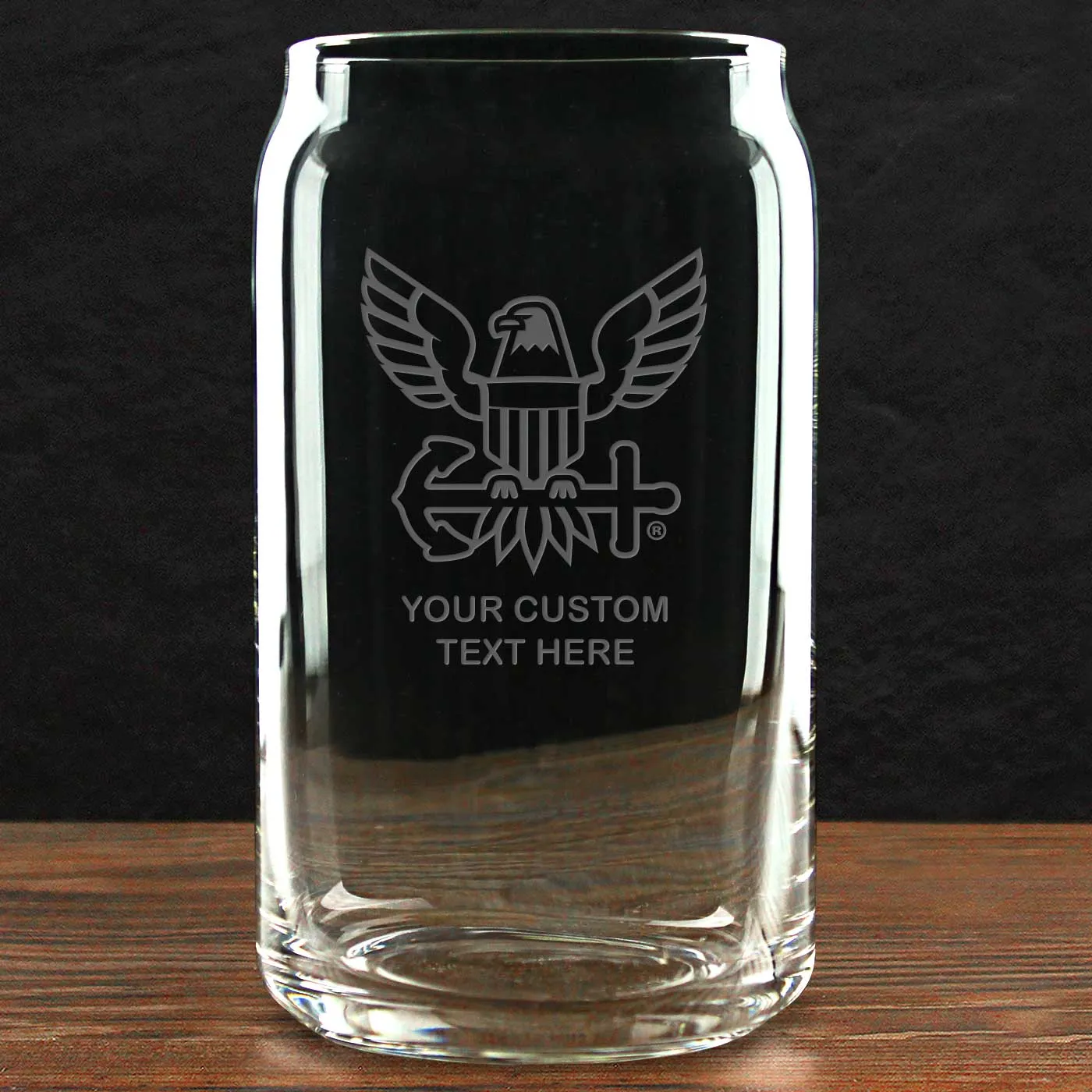 US Navy 'Build Your Glass' Personalized 16 oz Beer Can Glass