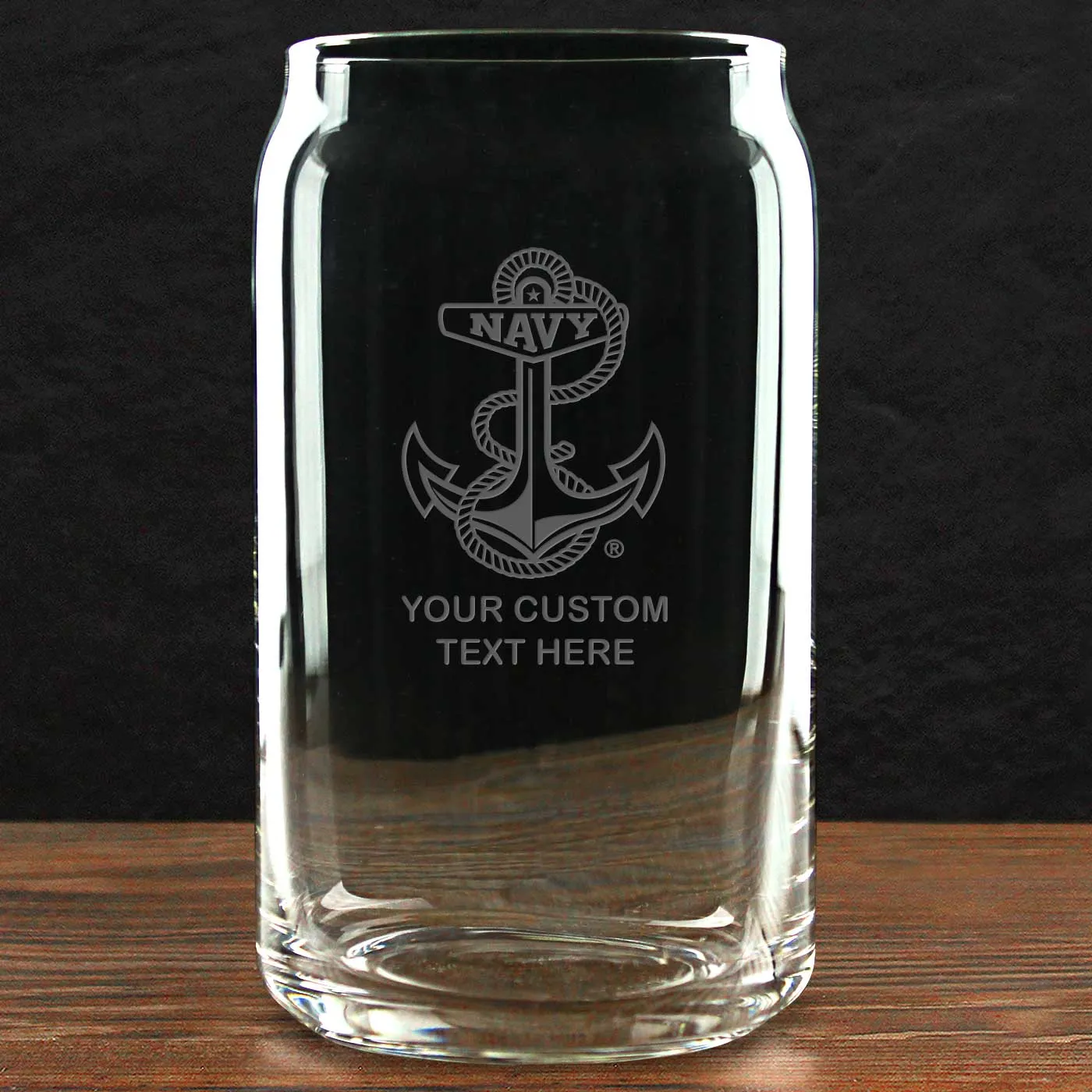 US Navy 'Build Your Glass' Personalized 16 oz Beer Can Glass