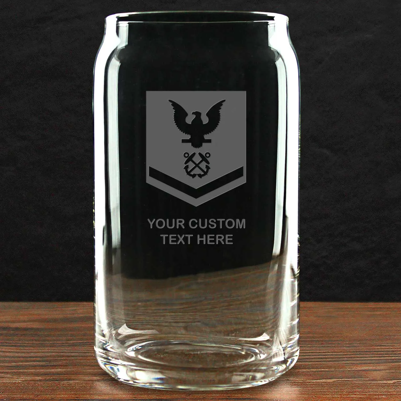 US Navy 'Build Your Glass' Personalized 16 oz Beer Can Glass