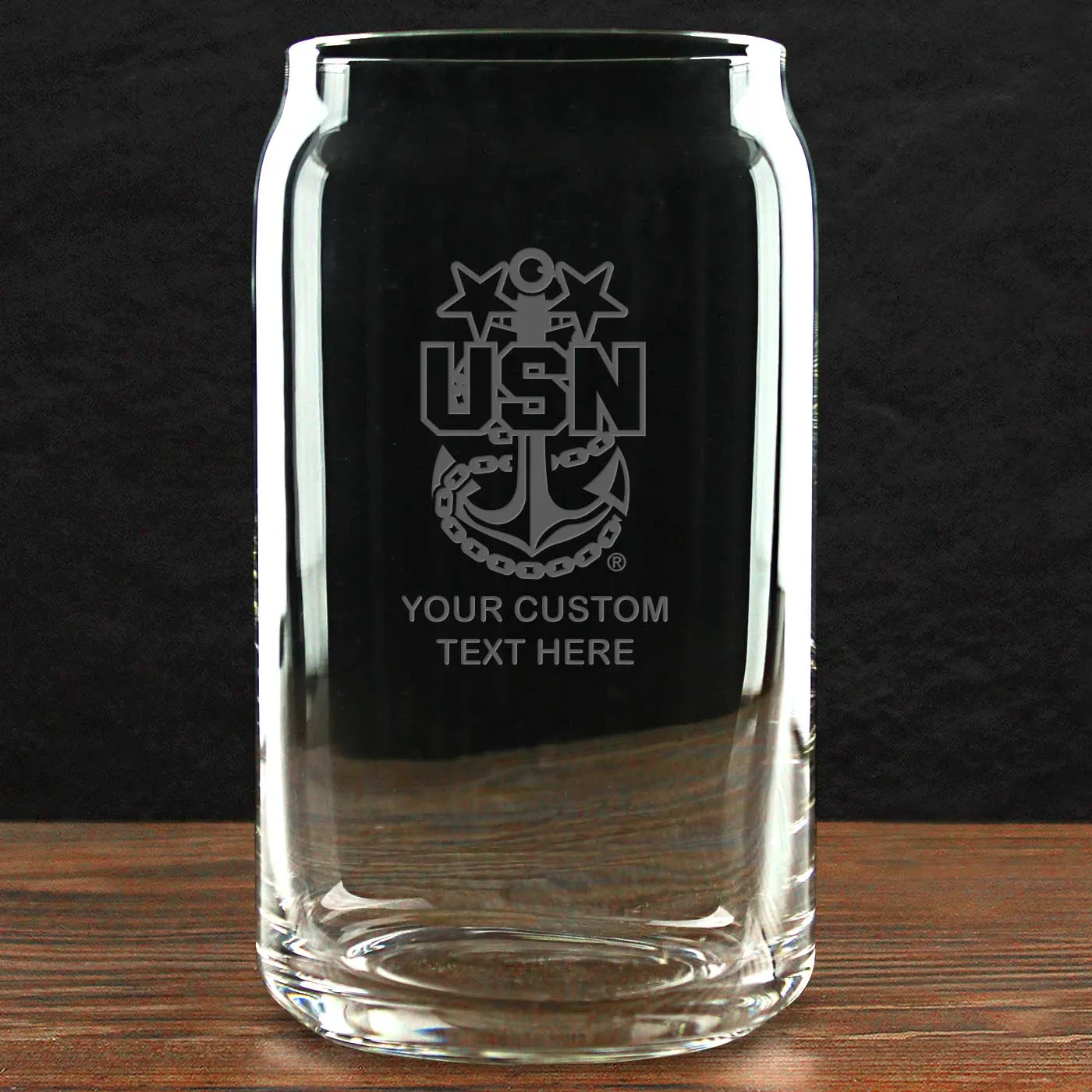 US Navy 'Build Your Glass' Personalized 16 oz Beer Can Glass