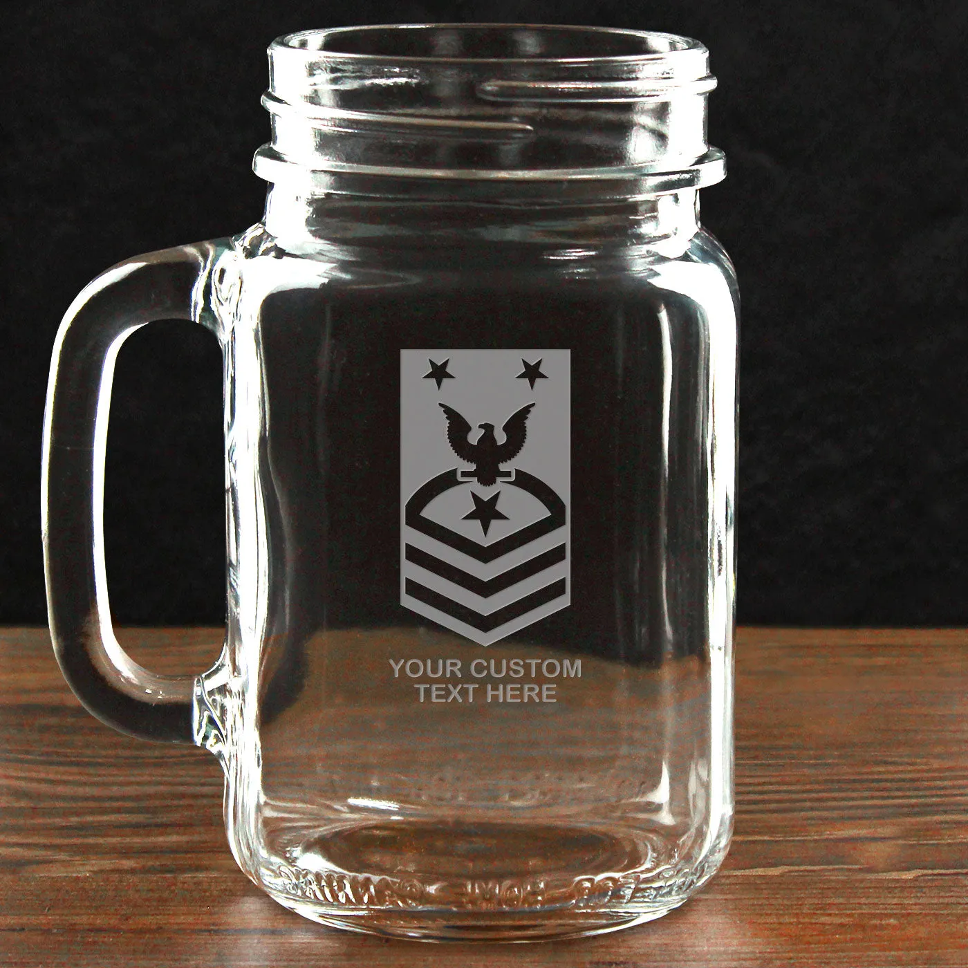 US Navy 'Build Your Glass' Personalized 16 oz Drinking Jar