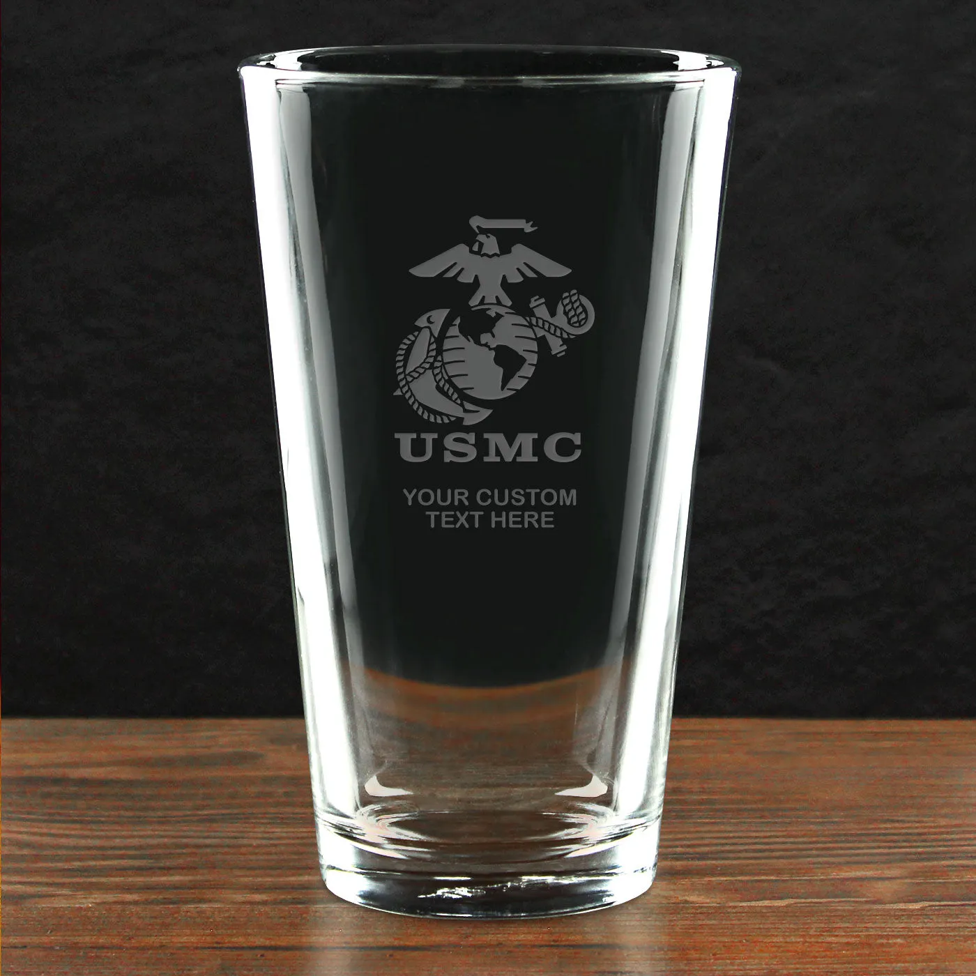 USMC 'Build Your Glass' Personalized 16 oz. Pint Glass