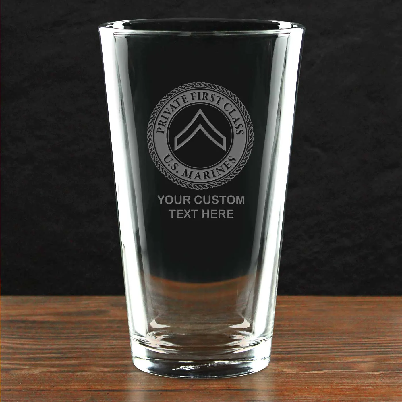 USMC 'Build Your Glass' Personalized 16 oz. Pint Glass