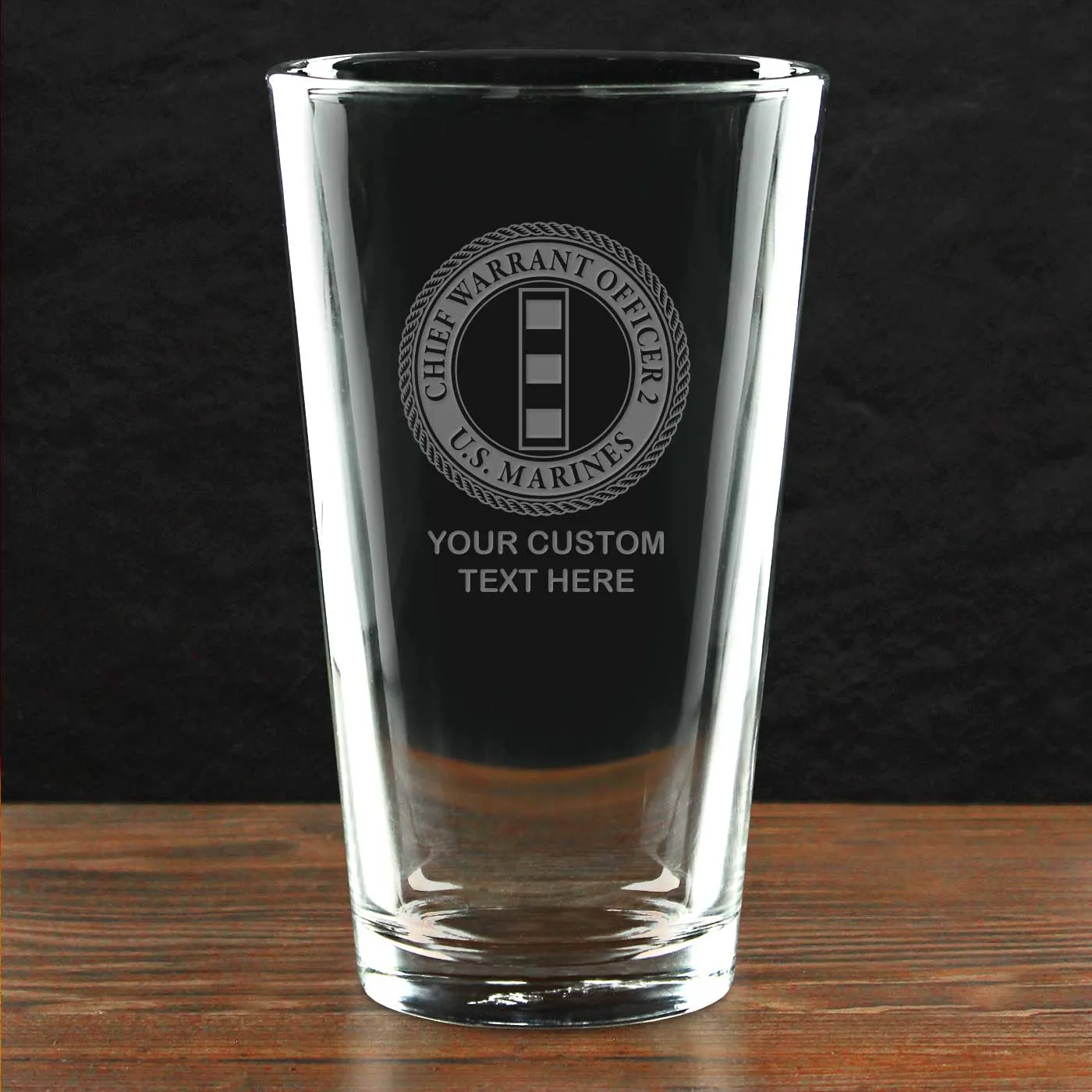 USMC 'Build Your Glass' Personalized 16 oz. Pint Glass