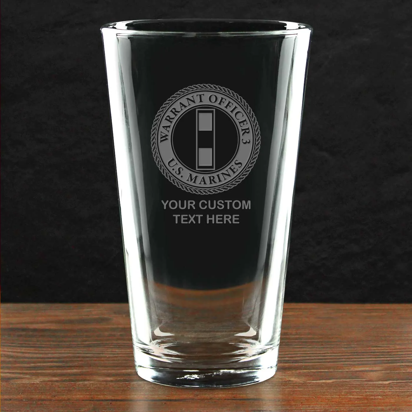 USMC 'Build Your Glass' Personalized 16 oz. Pint Glass