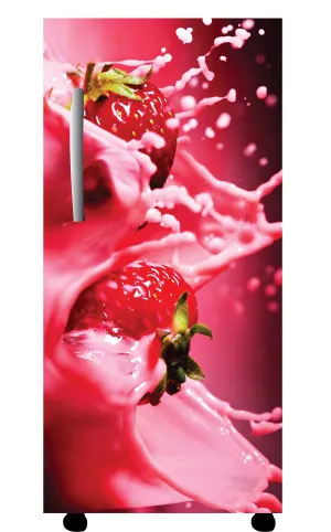 VVWV ® Strawberries Fridge Vinyl Stickers for Single and Double Door Refrigerator (60 x 125 cm)