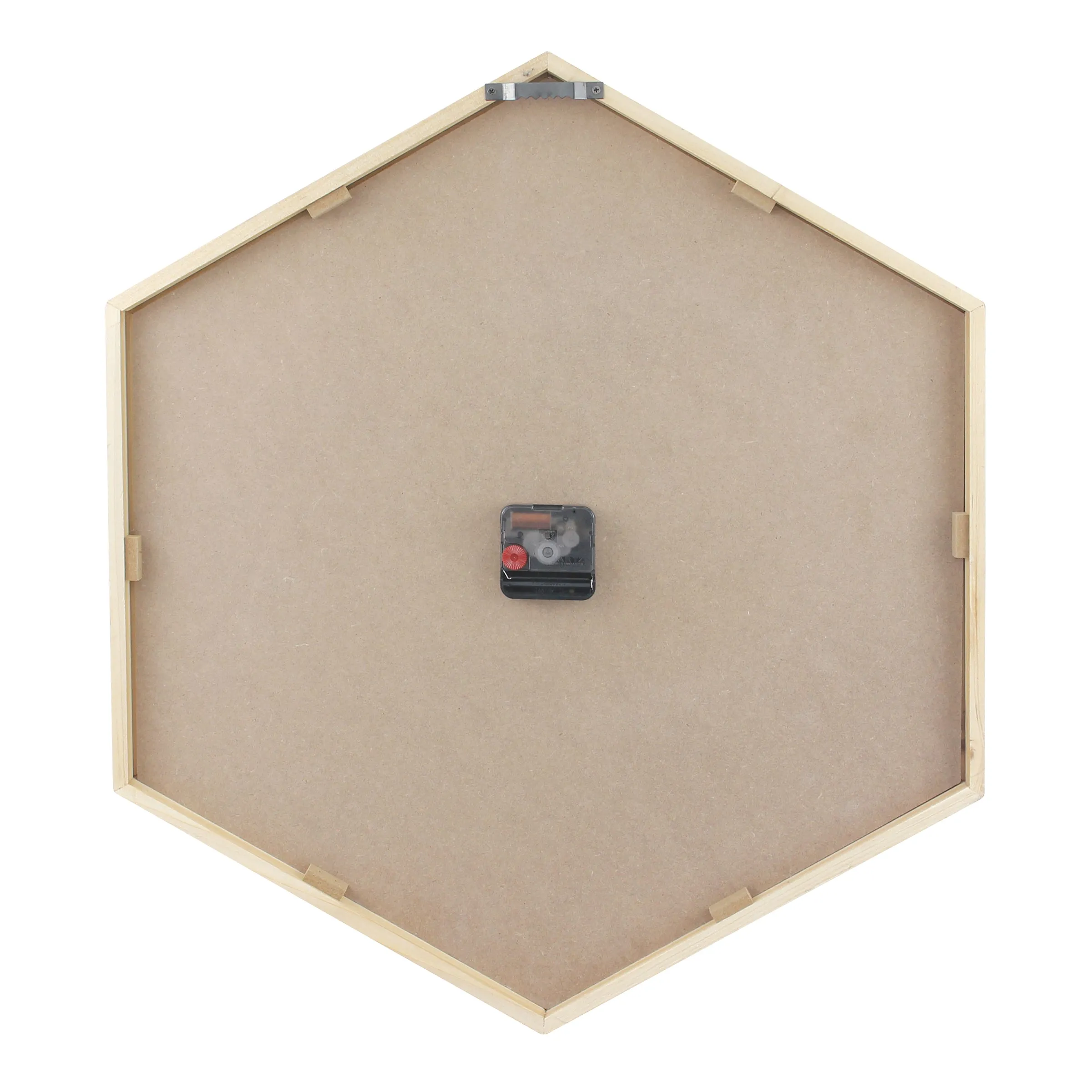 Wood Octagon Open Face White with Gold Clock (WS)