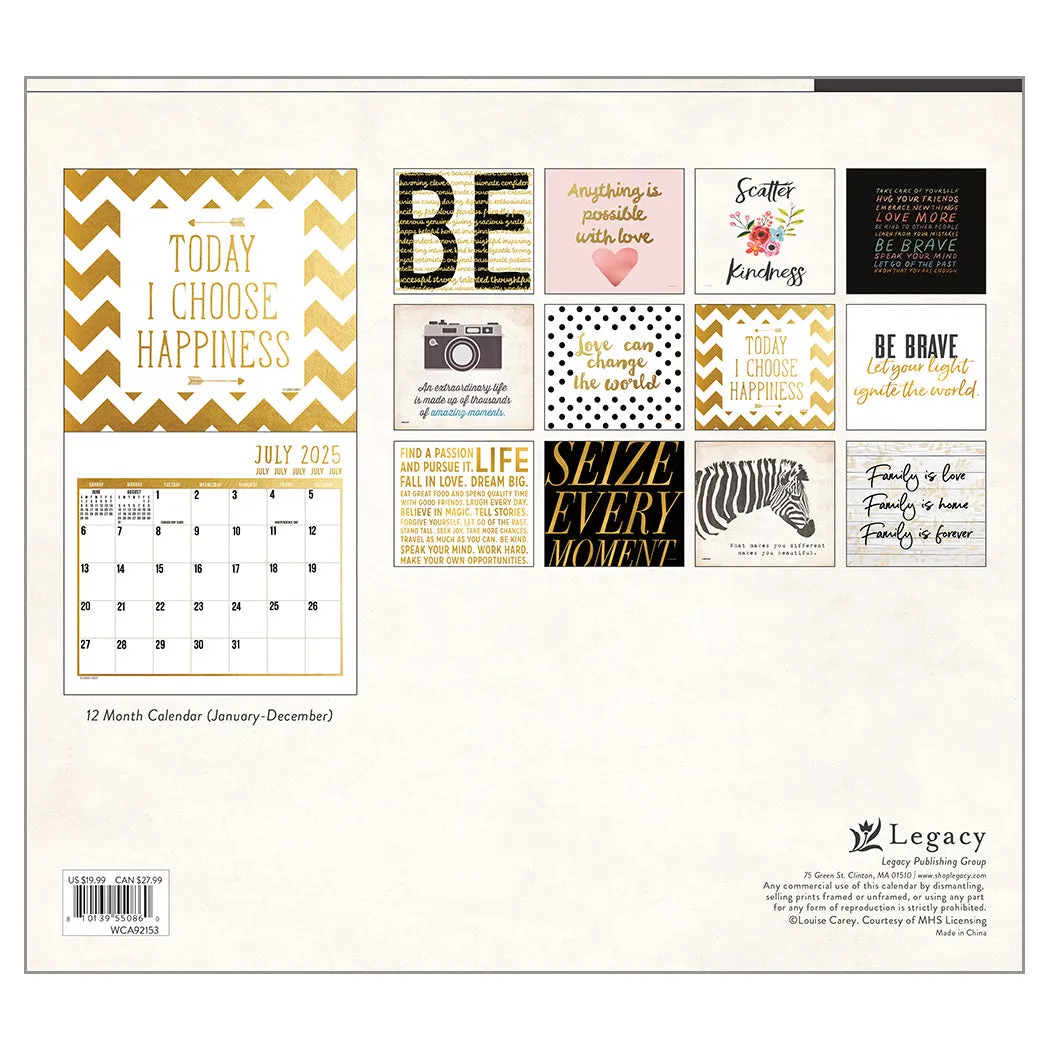 Words To Live By 2025 | Wall Calendar