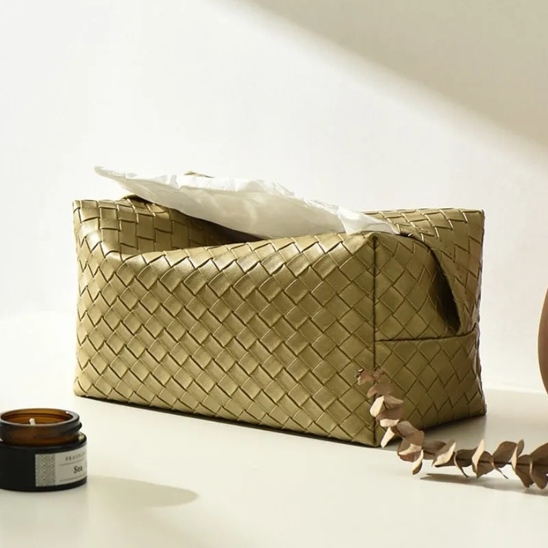 Woven Leather Tissue Paper Holder