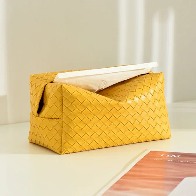 Woven Leather Tissue Paper Holder